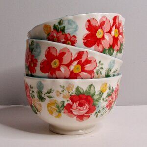 Pioneer Woman Vintage Floral Soup Cereal Bowls Set of 3
